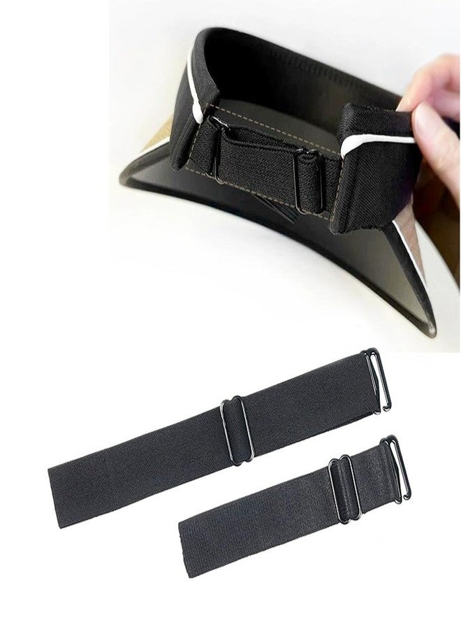 ArrErr 5 Set Sun Visor Hats Buckle and Straps Replacement Sew on Elastic Adjustable Fastening Hook and Loop Straps Extender Fastener for Large Brim Beach Cap Ponytail Straw Visors Golf Visor Cap - Image 3